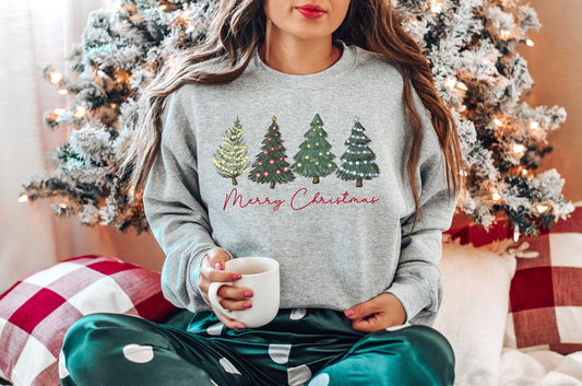 Womens Christmas Sweatshirt, Christmas Sweater, Christmas Crewneck, Christmas Tree Sweatshirt, Holiday Sweaters for Women, Winter Sweatshirt