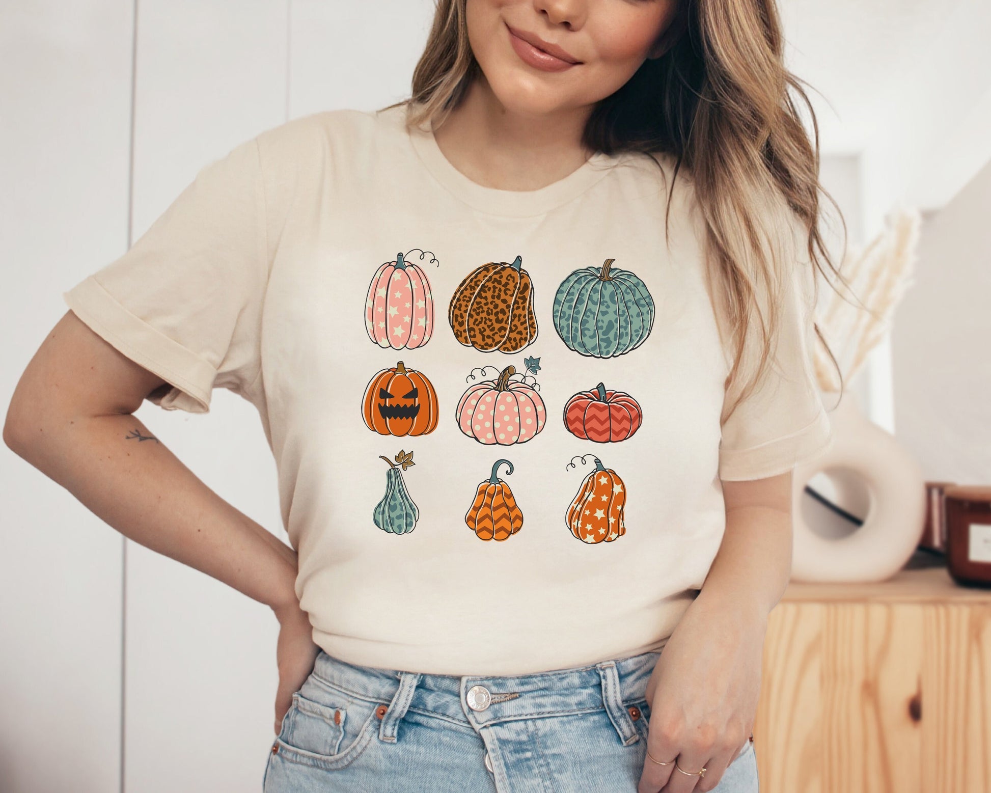 9 Pumpkins Fall T-Shirt - Up2ournecksinfabric