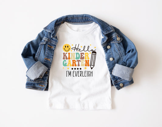 Back to school outfit, hello kindergarten shirt, hello pre-k shirt, hello 1st grade, first day of school shirt, custom back to school tee - Up2ournecksinfabric