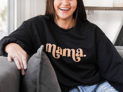 Embossed Gold Mama Crewneck Sweatshirt - Up2ournecksinfabric