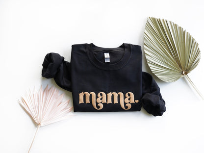 Embossed Gold Mama Crewneck Sweatshirt - Up2ournecksinfabric