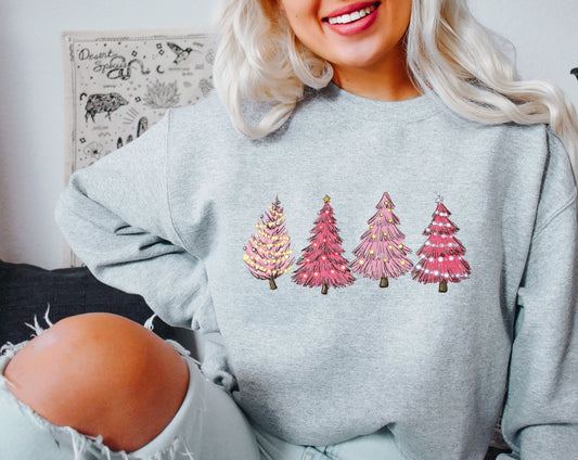 Womens Christmas Sweatshirt, Christmas Sweater, Christmas Crewneck, Christmas Tree Sweatshirt, Holiday Sweaters for Women, Winter Sweatshirt - Up2ournecksinfabric