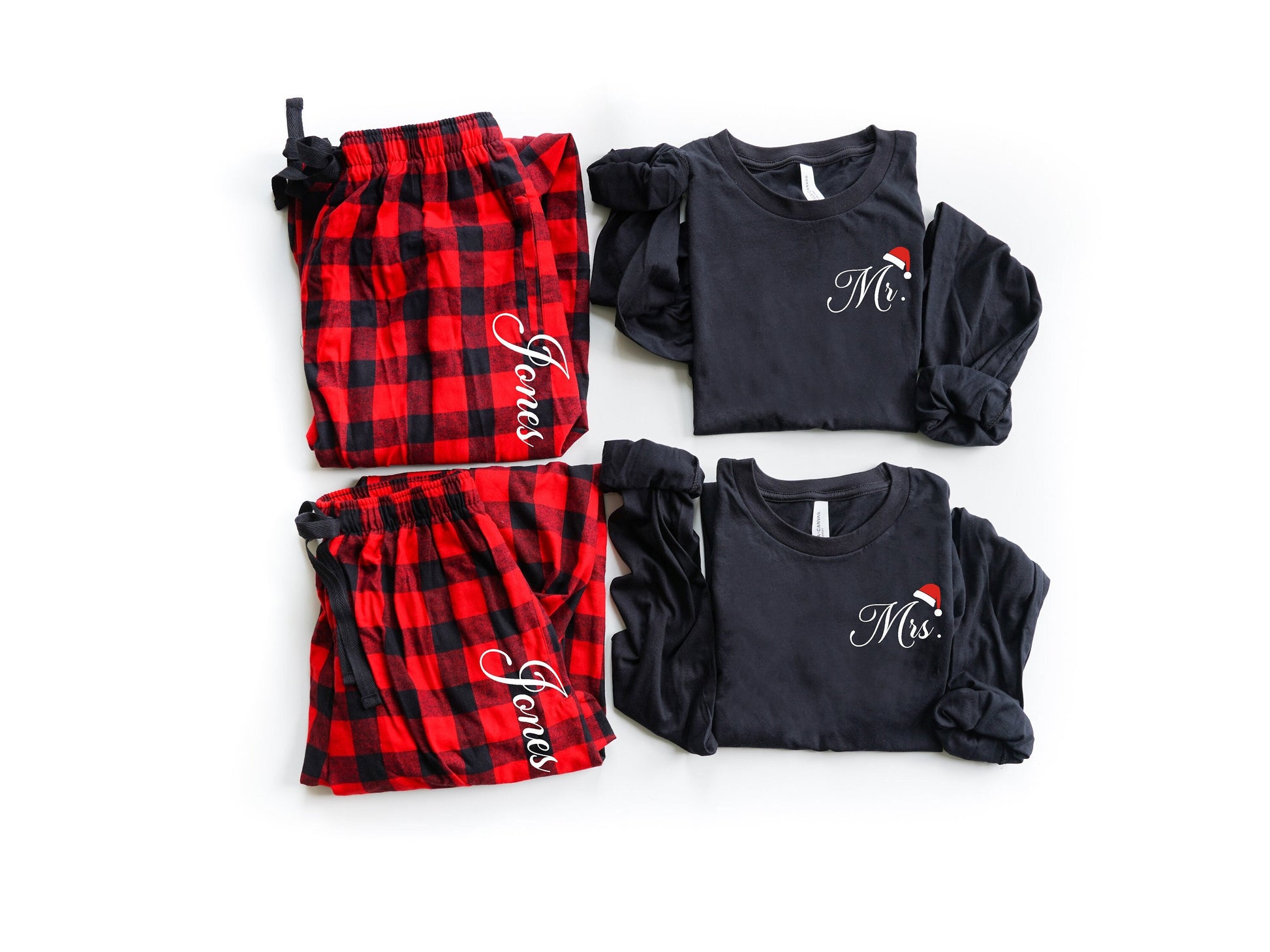 Mr and Mrs Holiday Couple Christmas Pajamas Up2ournecksinfabric