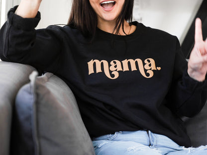 Embossed Gold Mama Crewneck Sweatshirt - Up2ournecksinfabric