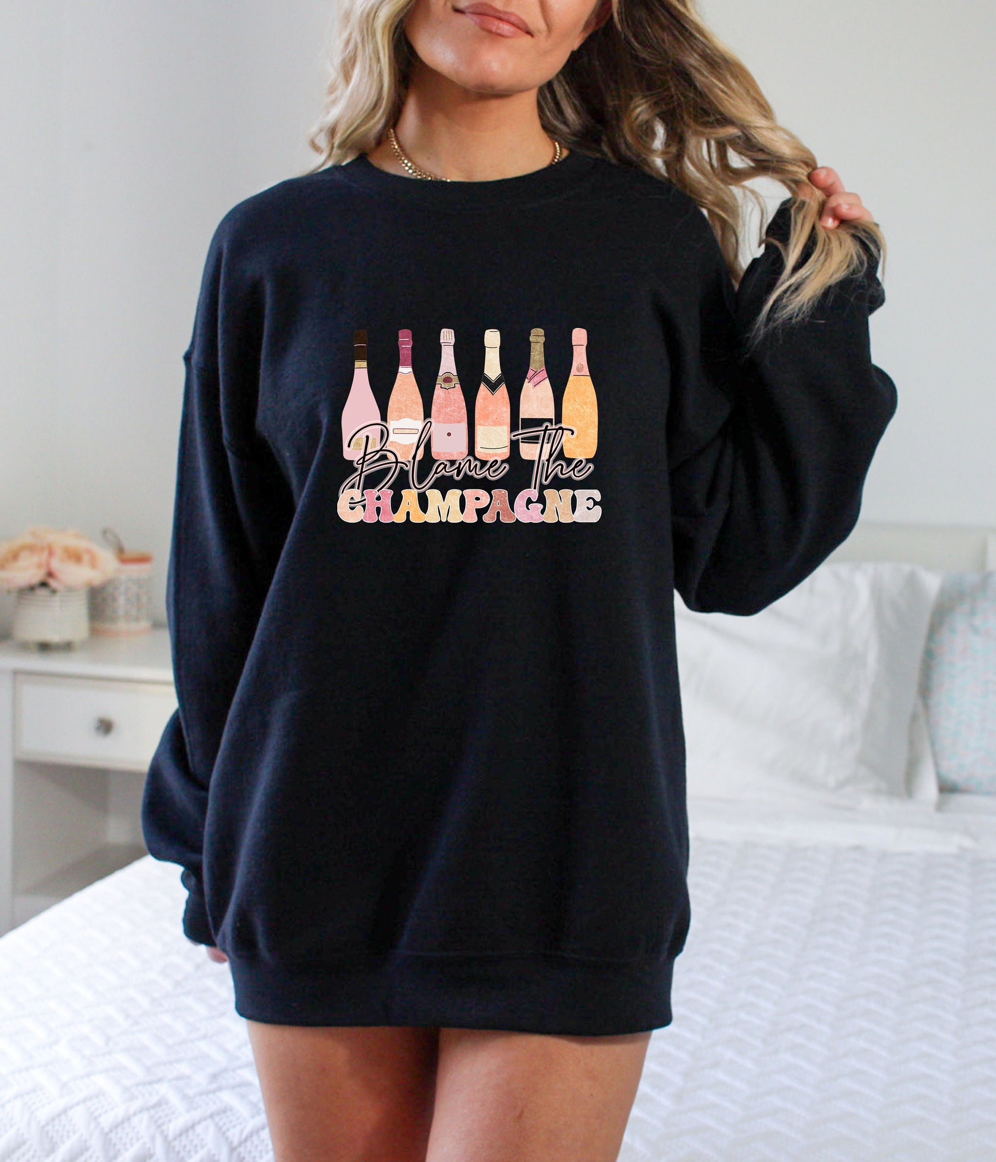 Champagne New Years Sweatshirt, NYE shirt, Blame It On The Champagne, New Years Sweatshirt, Cheers Sweatshirt, 2022 and 2023 Sweatshirt, NYE