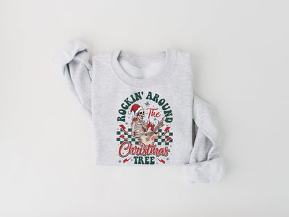 Rockin' around the christmas tree, Womens Christmas Sweatshirt, Christmas Sweater, Christmas Crewneck, Christmas Tree Sweatshirt, Xmas shirt - Up2ournecksinfabric