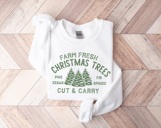 Christmas Sweater Women, Farm Fresh Christmas Tree, Womens xmas, Womens Christmas Sweatshirt, Christmas Sweatshirt, Christmas Pajamas