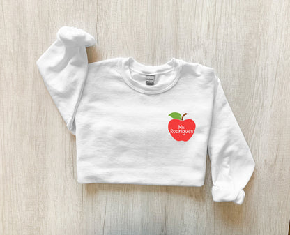 Personalized Teacher Apple Sweatshirt - Up2ournecksinfabric