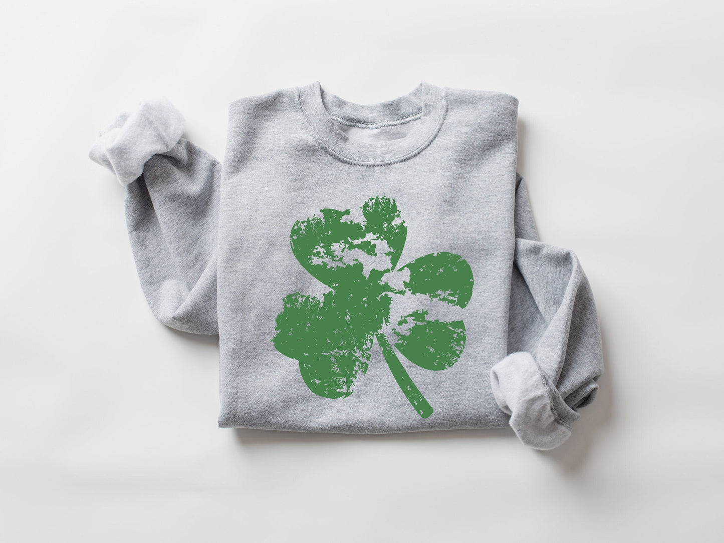 Womens St Patricks day sweatshirt, Women's Saint Paddy's day outfit, Distressed Shamrock Sweatshirt, St Pattys Day Sweater, Shamrock Sweater - Up2ournecksinfabric