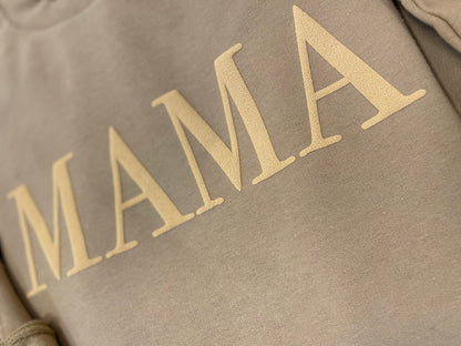 Oversized Embossed Mama Sweatshirt - Up2ournecksinfabric