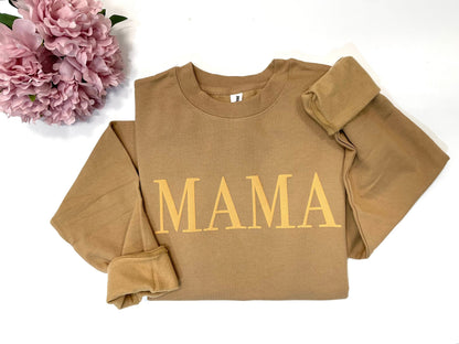 Oversized Embossed Mama Sweatshirt - Up2ournecksinfabric