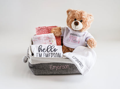 Teddy Bear Newborn Baby Welcome Home Gift Basket