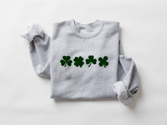 Embossed St. Patricks day Sweatshirt, Women's St Paddy's Day Outfit, Shamrock Sweatshirt, Lucky Sweater, St Pattys Day Sweater - Up2ournecksinfabric