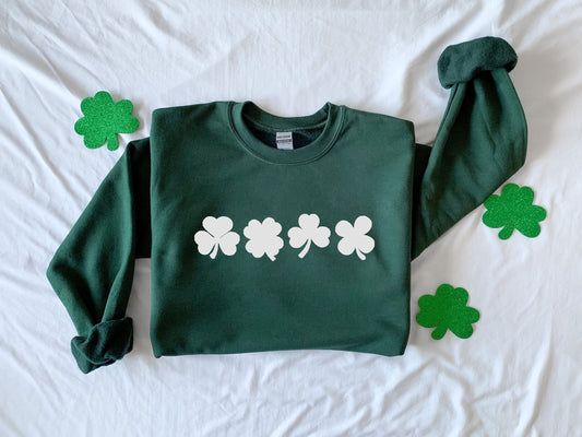 Embossed St. Patricks day Sweatshirt, Women's St Paddy's Day Outfit, Shamrock Sweatshirt, Lucky Sweater, St Pattys Day Sweater - Up2ournecksinfabric