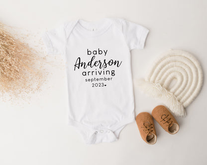 personalized baby announcement, new baby announcement, baby announcement, pregnancy announcement, baby coming soon, pregnancy reveal - Up2ournecksinfabric