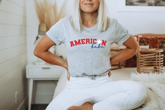 American Babe, 4th of July Tee, USA Top, Womens 4th of July, America Shirt, 4th of July, Patriotic Shirt, Red White and Blue Shirt