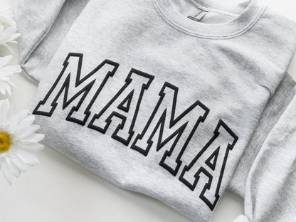 Gray Embossed Mama Sweatshirt - Up2ournecksinfabric