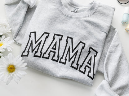 Gray Embossed Mama Sweatshirt - Up2ournecksinfabric