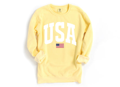 Oversized USA 4th of July Sweatshirt - Up2ournecksinfabric