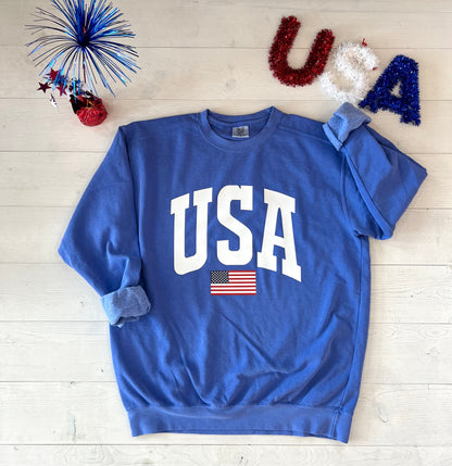 Oversized USA 4th of July Sweatshirt - Up2ournecksinfabric