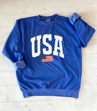 Oversized USA 4th of July Sweatshirt - Up2ournecksinfabric