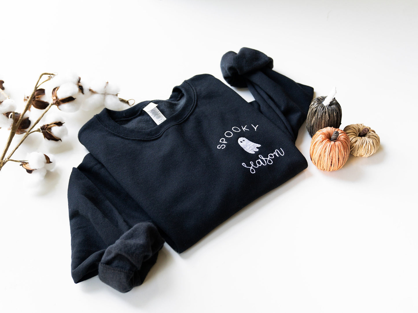 Spooky Season, Embroidered Halloween Sweatshirt, Ghost Sweatshirt, Womens Halloween Sweatshirt, Halloween Shirt, Spooky Vibes Sweatshirt