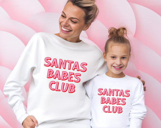 Santas Babes Club - Mommy and Me Christmas Sweatshirt - Matching Mom and Me Christmas - Matching Christmas Sweatshirt - Christmas Outfit - Up2ournecksinfabric