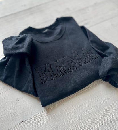 Embroidered Mama Black Sweatshirt for Birthday - Up2ournecksinfabric