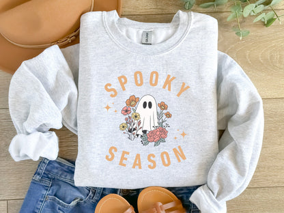 Spooky Season Ghost Sweatshirt - Up2ournecksinfabric