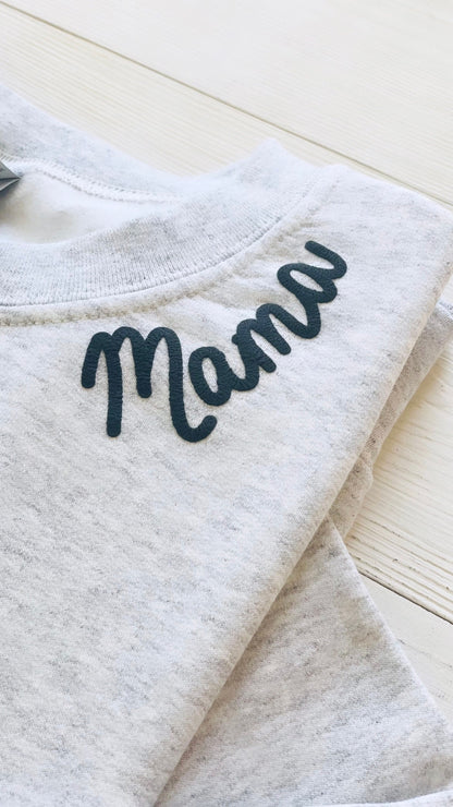 Custom Embossed Mama Sweatshirt With Names - Up2ournecksinfabric