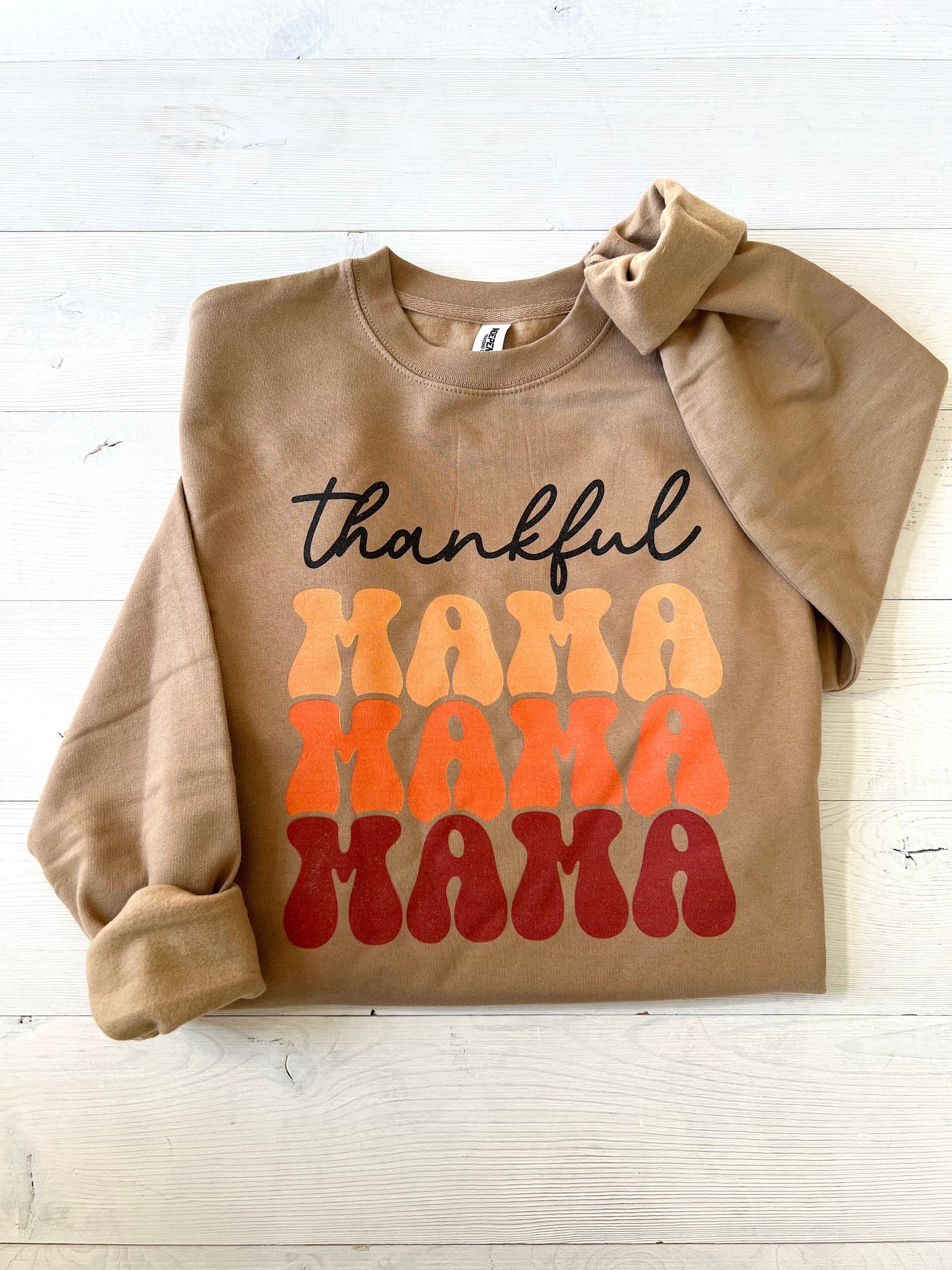 Thankful Mama Sweatshirt, Gift for Mom, Thanksgiving Mom Gift, Oversized Cozy Shirt, Fall Season Sweater, Thanksgiving Mom Shirt