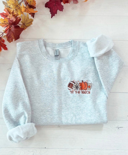 Embroidered Womens Fall Sweatshirt - Up2ournecksinfabric