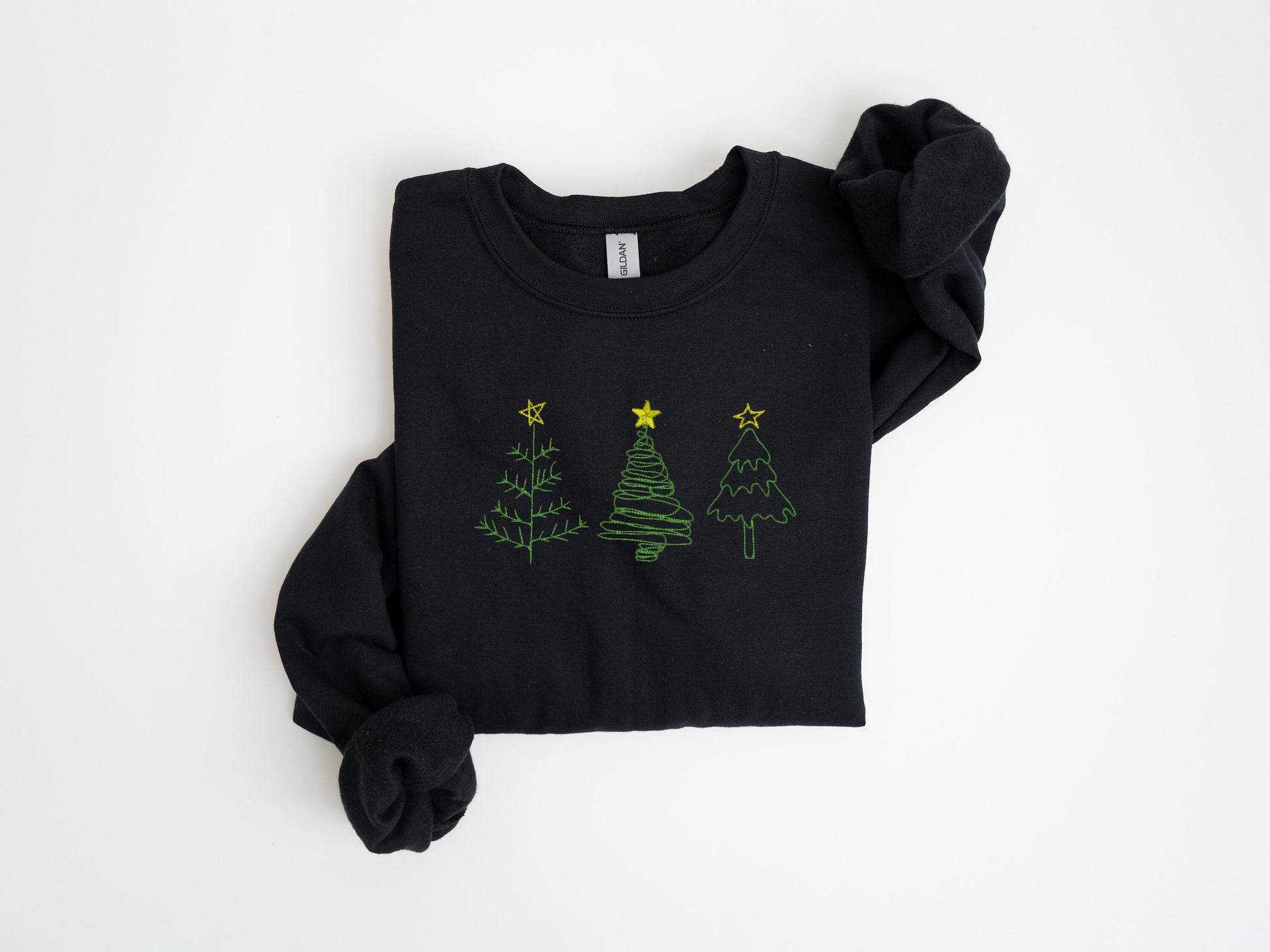 Embroidered Christmas Crewneck, Holiday Crewneck, Embroidered Christmas Sweatshirt, Holiday Sweatshirt, Merry and Bright Sweater - Up2ournecksinfabric