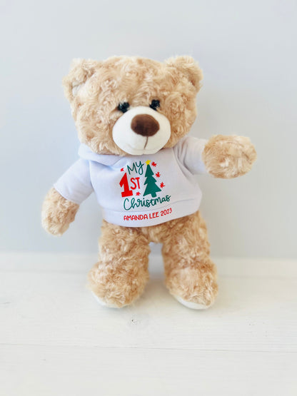 Baby's First Christmas, Christmas Gift for New Baby, 1st Christmas Gift, Christmas Teddy Bear, First Holiday Season - Up2ournecksinfabric