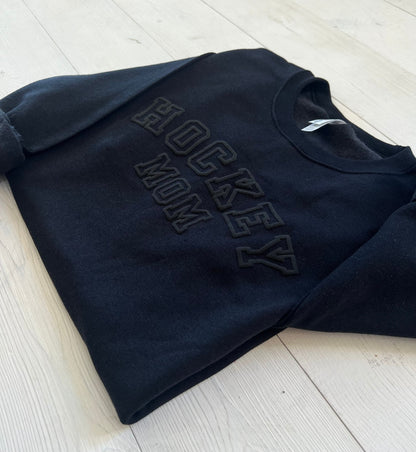 Embossed Hockey Mom Sweatshirt - Up2ournecksinfabric