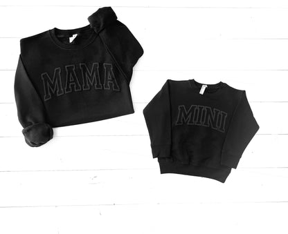Embossed Mama Mini Set, Mom and Me matching shirts, Mom and son matching sweaters, Sweatshirts matching mother and child, New mom Shirt, mom
