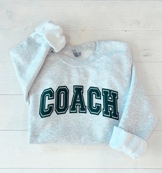 Custom College Coach Matching Sweat Set Embossed Text