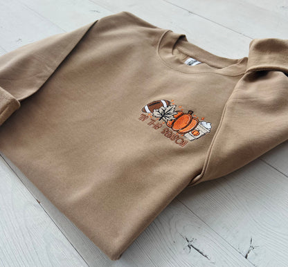 Embroidered "Tis The Season" Fall Oversized Crewneck - Up2ournecksinfabric