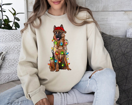 Christmas German Shepherd shirt,  Gift for dog mom, German Shepherd dog Mom shirt, Dog lover shirt, Dog Gift, Christmas gift for dog lover - Up2ournecksinfabric