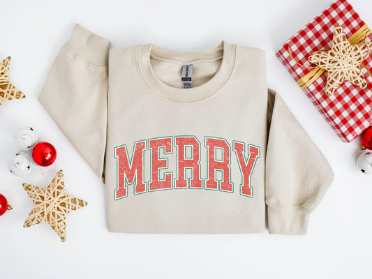 Retro Christmas Sweatshirt, Christmas shirt for Women, Holiday Sweater, Merry Christmas Sweatshirt, Vintage Christmas Sweatshirt - Up2ournecksinfabric