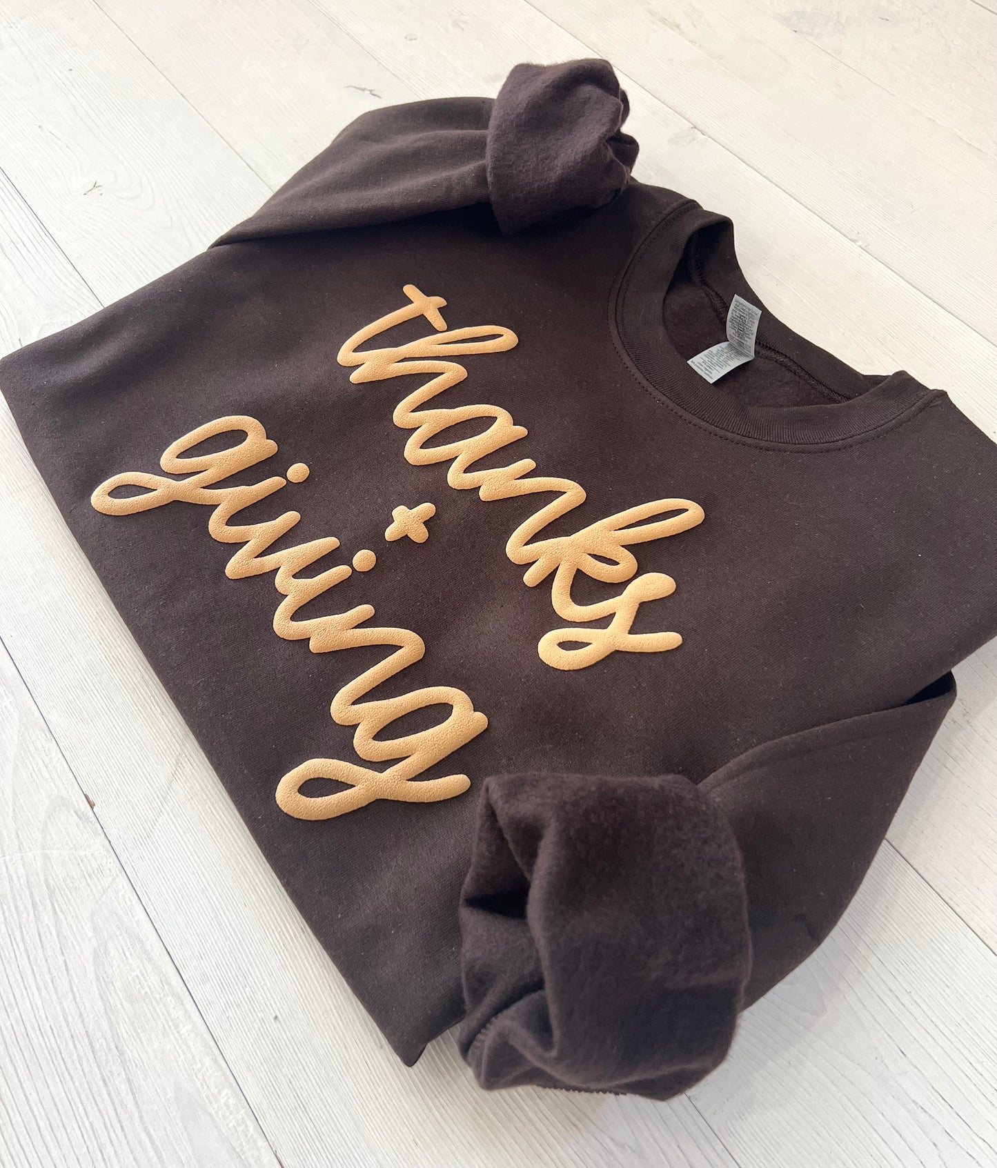 embossed Thanksgiving Sweater, Thanks plus giving shirt, Thanksgiving dinner sweatshirt, Thanksgiving dinner outfit, Thankful Sweatshirt