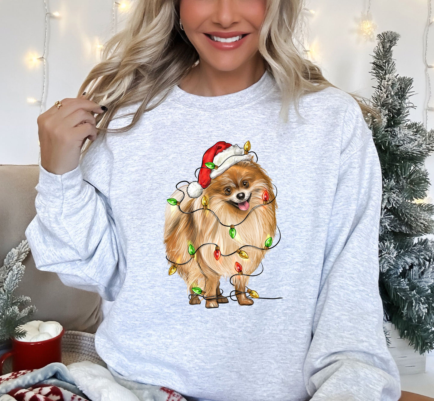 Christmas Pomeranian shirt, Christmas Pomeranian Dog, Pomeranian holiday shirt,  Gift for dog mom, Dog Mom shirt, Dog lover tee, pom lover - Up2ournecksinfabric