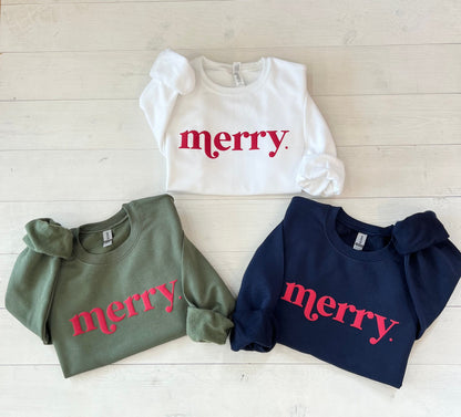 Family Embossed Merry Christmas Sweatshirt, Matching Christmas shirts, Holiday shirt, Merry Sweatshirt, Christmas Crewneck Sweatshirt, party - Up2ournecksinfabric