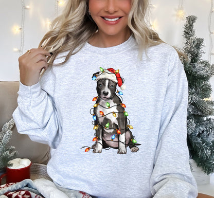 Christmas American Pitbull Terrier Dog Sweatshirt, Gift for dog mom, Pitbull Mom shirt, Dog lover shirt, Dog lover Gift, gift for dog lover - Up2ournecksinfabric