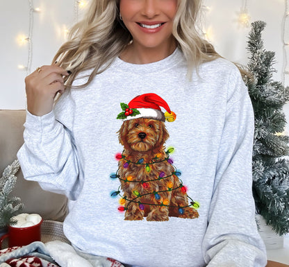 Christmas Goldendoodle shirt, golden doodle shirt,  Gift for dog mom, Dog Mom shirt, Dog lover tee, Dog lover Gift, xmas gift for dog lover - Up2ournecksinfabric