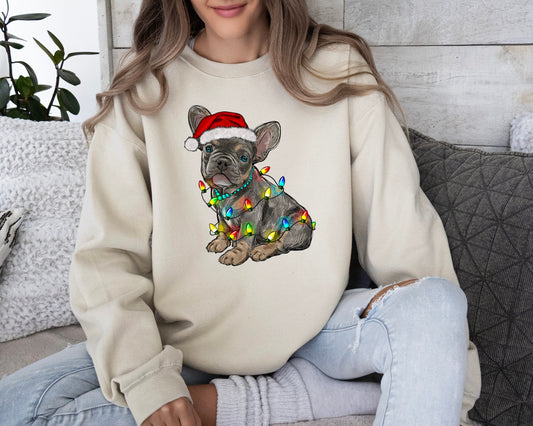 Christmas French bulldog shirt, Frenchie dog mom, French bulldog Mom shirt, Dog lover shirt, Dog lover Gift, Christmas gift for dog lover - Up2ournecksinfabric