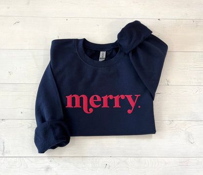 Family Embossed Merry Christmas Sweatshirt, Matching Christmas shirts, Holiday shirt, Merry Sweatshirt, Christmas Crewneck Sweatshirt, party - Up2ournecksinfabric