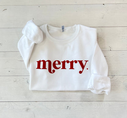 Family Embossed Merry Christmas Sweatshirt, Matching Christmas shirts, Holiday shirt, Merry Sweatshirt, Christmas Crewneck Sweatshirt, party - Up2ournecksinfabric