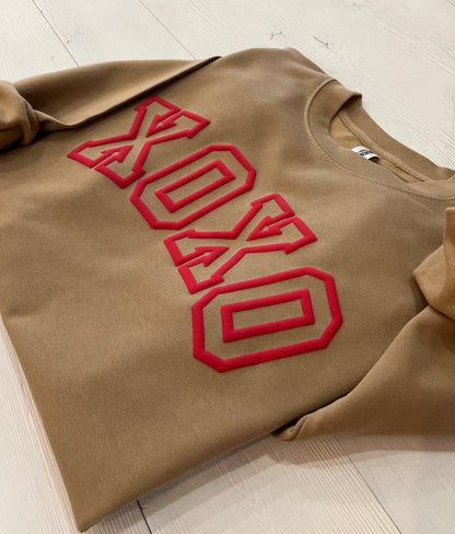 embossed xoxo sweatshirt, puff Valentines day shirt, Valentine day top, xoxo women's crewneck, Galentines day shirt, Valentines day gift - Up2ournecksinfabric