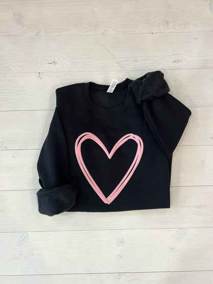 Embossed Valentines Day Sweatshirt, Valentine Day Sweater, Heart Sweatshirt, Galentines day shirt, Love top, Valentine gift, gift for her - Up2ournecksinfabric